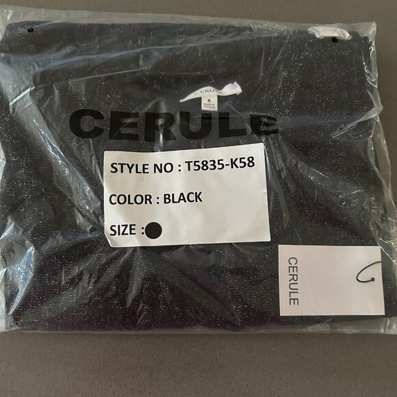 Black & Gold Puff Sleeve Shimmer Top – Cerule (NWT) (S–XL) - Picture 9 of 9